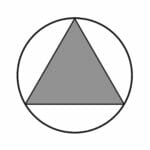Symbol AA, Al Anon and 12-Step programs of recovery; triangle inside of a circle