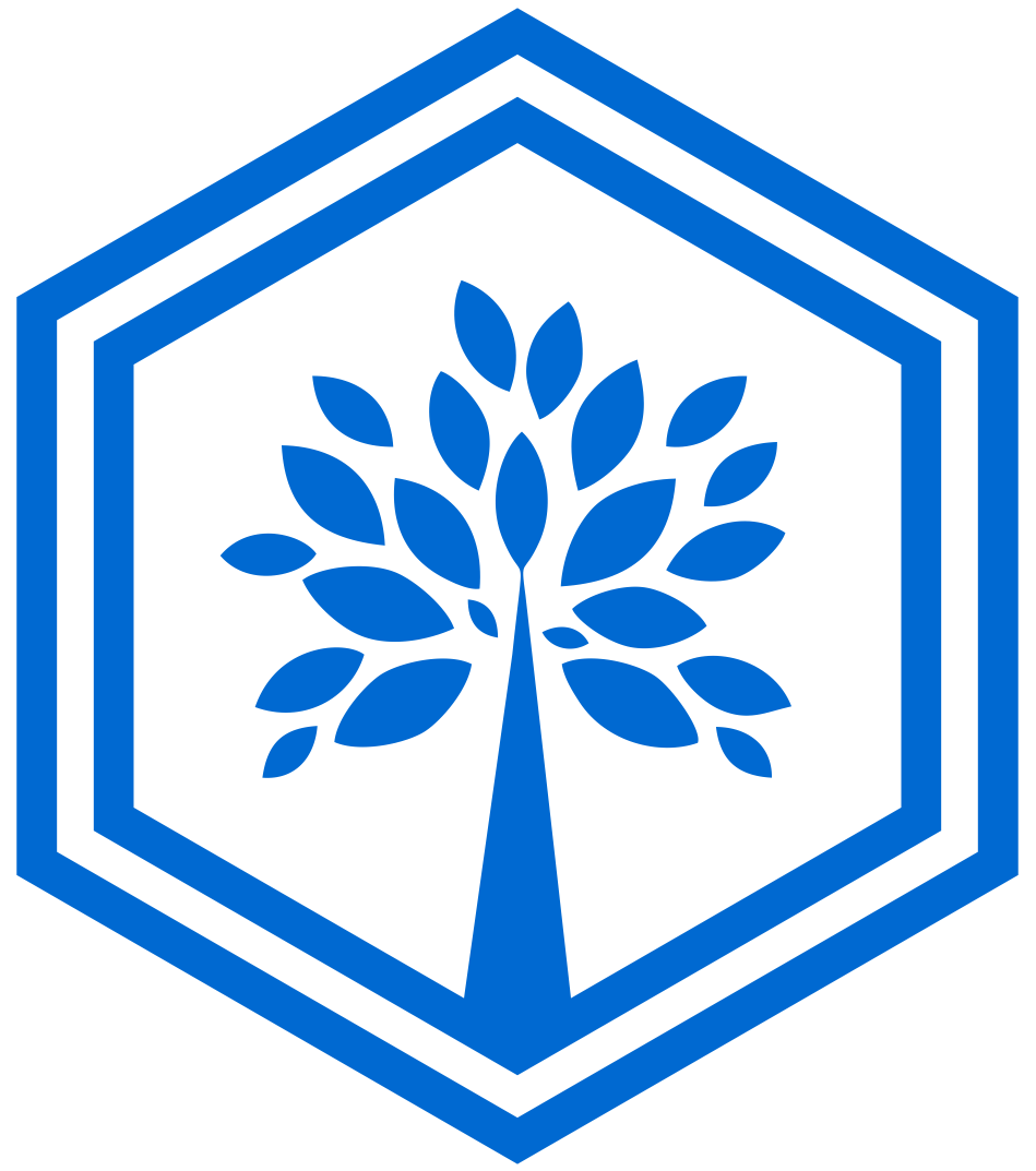 Mile High Psychology blue tree icon displayed on company website footer menu